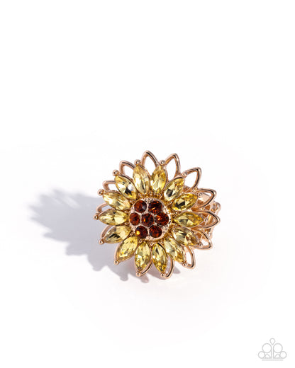 Sunflower Souvenir - yellow - Paparazzi ring