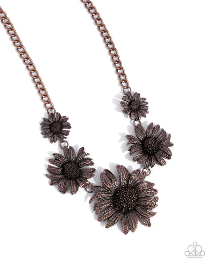 Sunflower Spring - copper - Paparazzi necklace