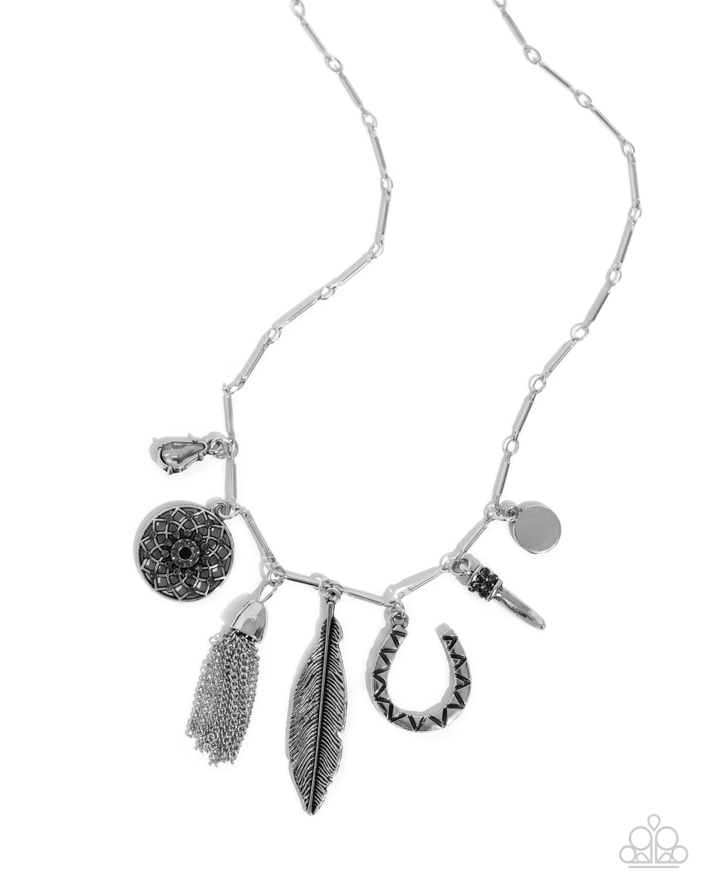 Sunset Slogan - silver - Paparazzi necklace