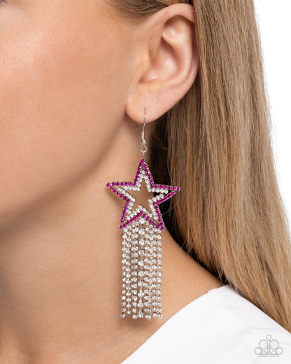 Sunset Superstar - pink - Paparazzi earrings