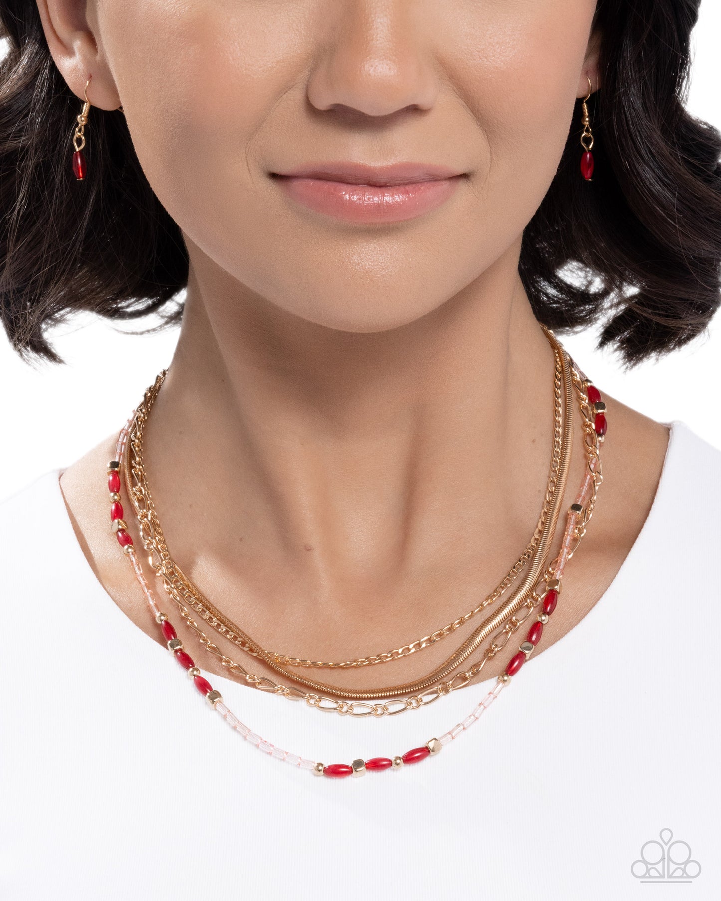 Sunset Surface - red - Paparazzi earrings