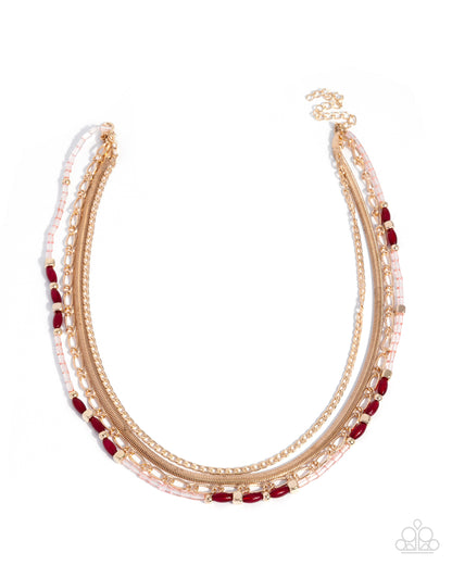 Sunset Surface - red - Paparazzi earrings