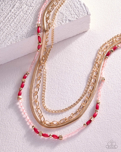 Sunset Surface - red - Paparazzi earrings