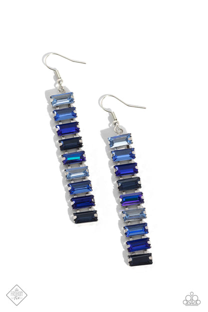 Superbly Stacked - blue - Paparazzi earrings