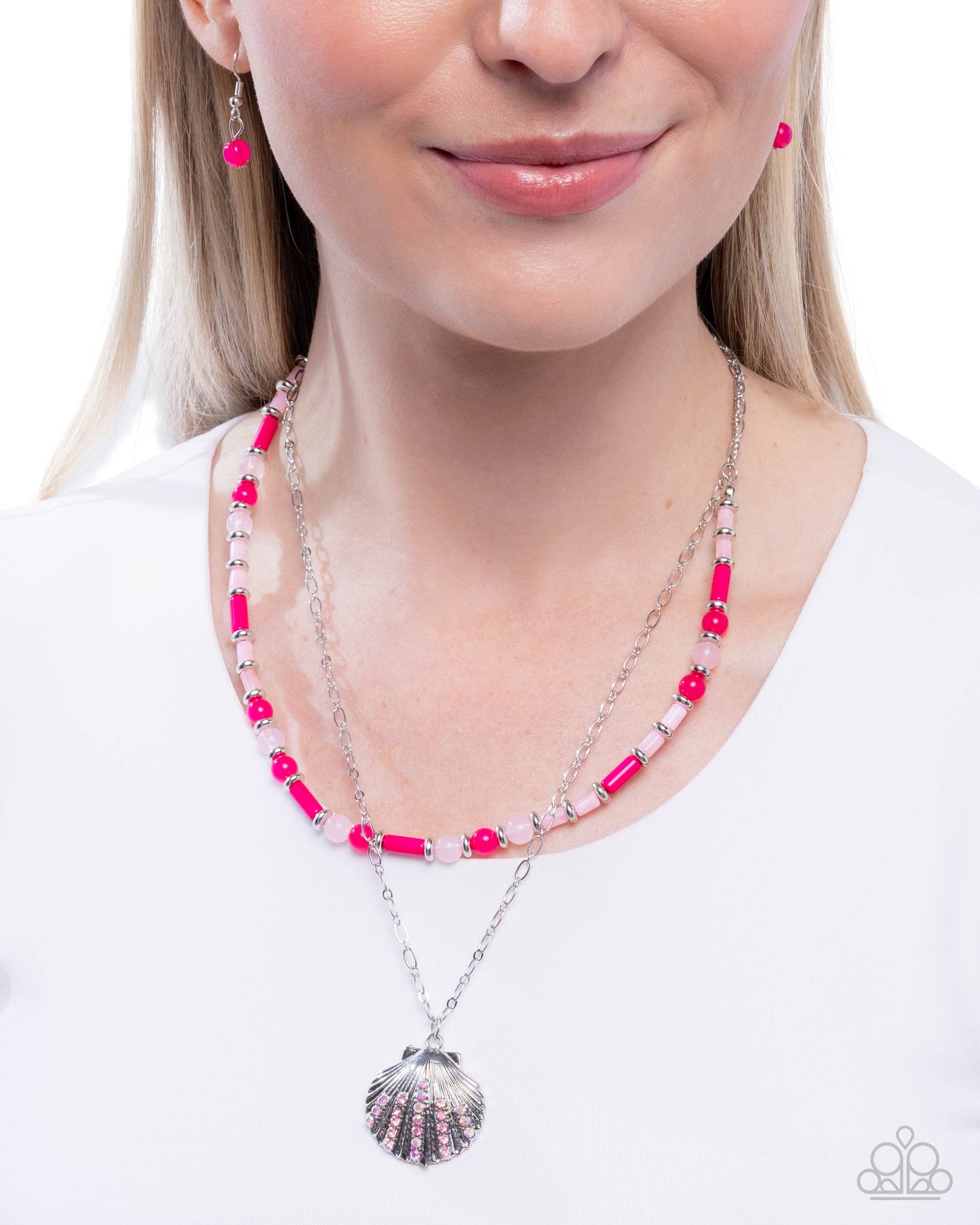 Superior Seashell - pink - Paparazzi necklace