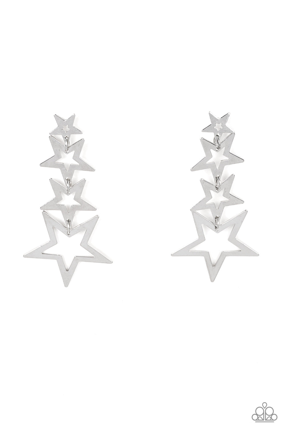 Superstar Crescendo - silver - Paparazzi earrings
