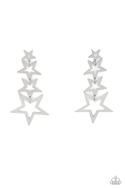 Superstar Crescendo - silver - Paparazzi earrings