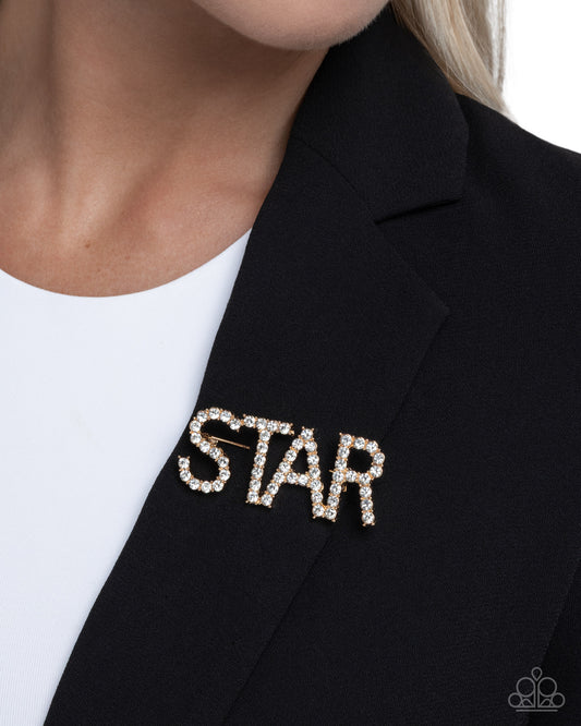 Superstar Sum - gold - Paparazzi brooch