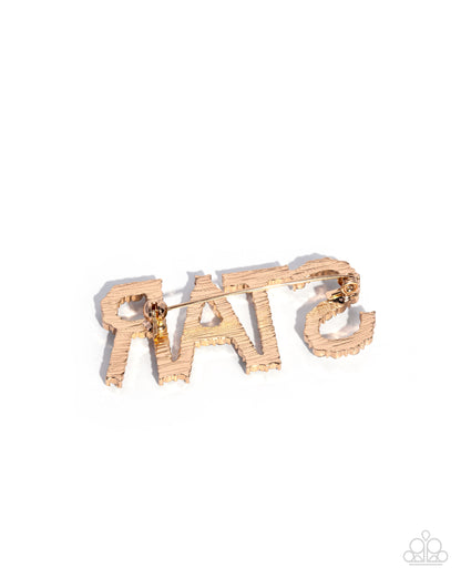Superstar Sum - gold - Paparazzi brooch