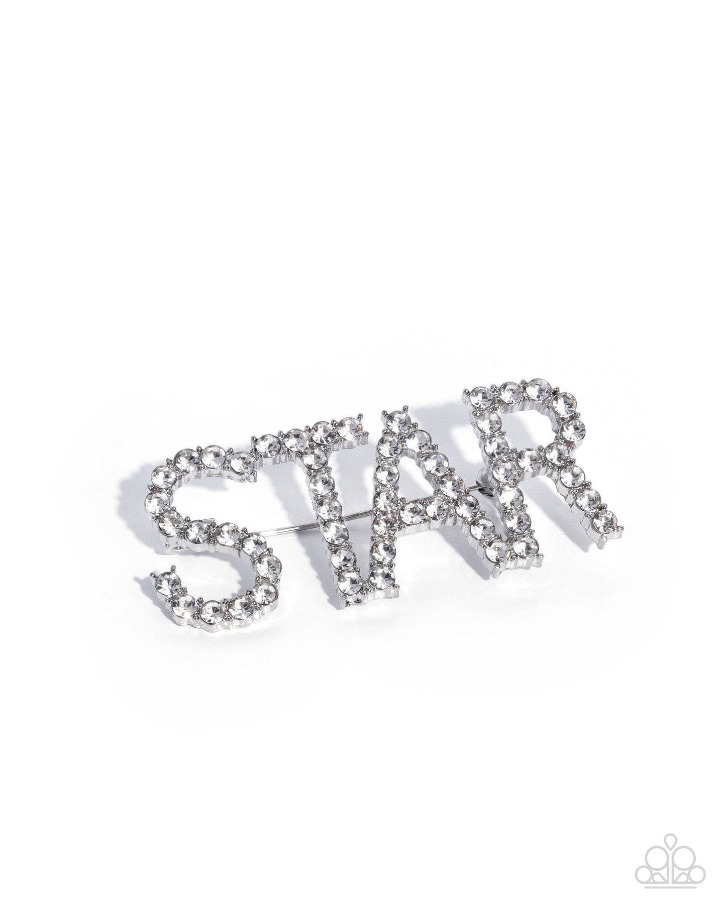 Superstar Sum - white - Paparazzi brooch