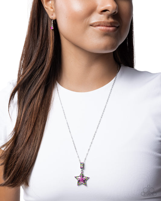 Surreal Star - pink - Paparazzi necklace
