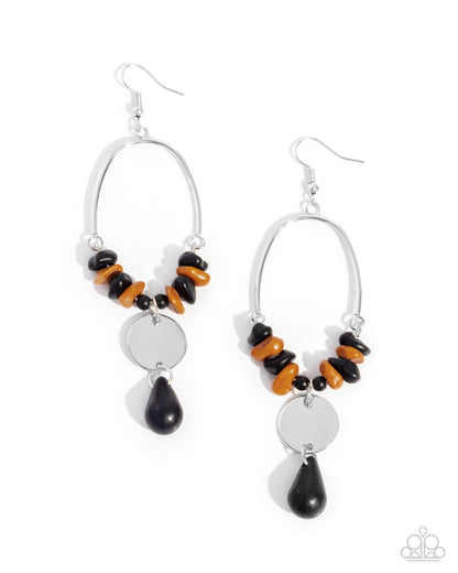 Suspended Santa Fe - black - Paparazzi earrings