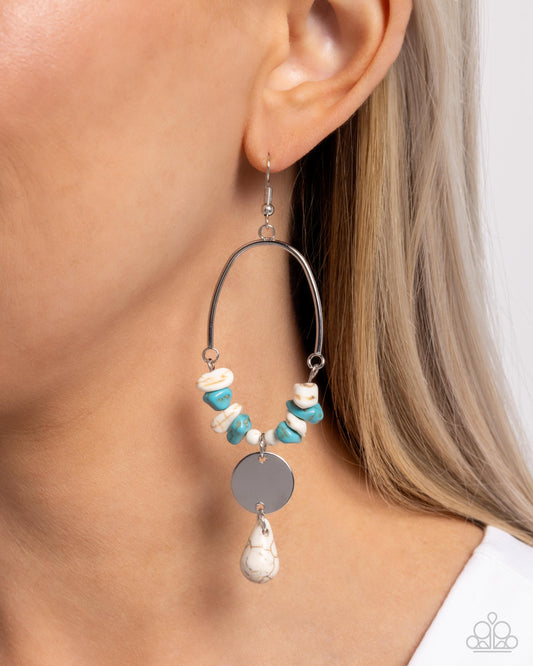 Suspended Santa Fe - white - Paparazzi earrings