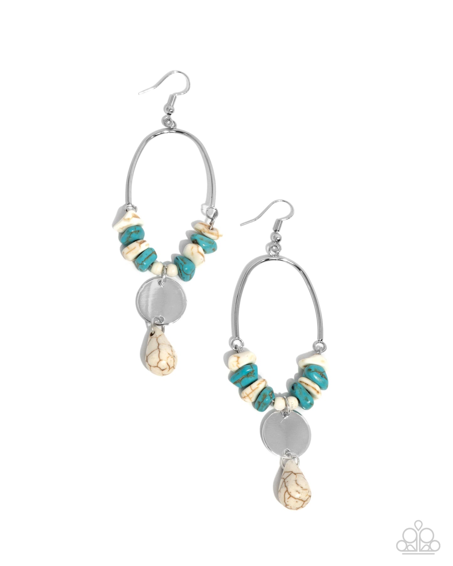 Suspended Santa Fe - white - Paparazzi earrings