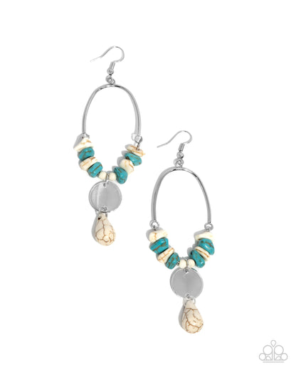 Suspended Santa Fe - white - Paparazzi earrings