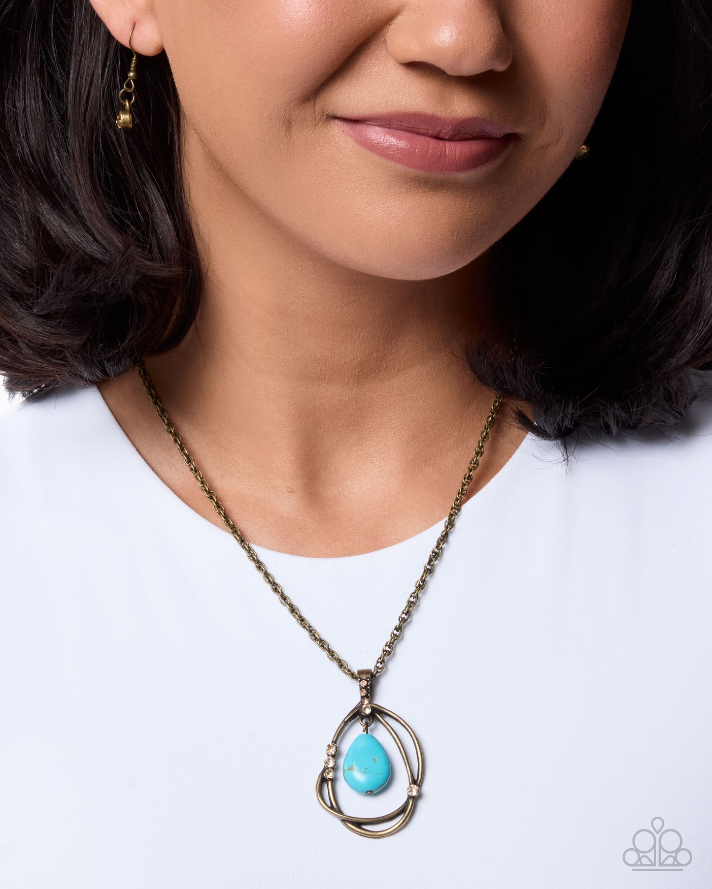 Suspended Staccato - brass - Paaprazzi necklace