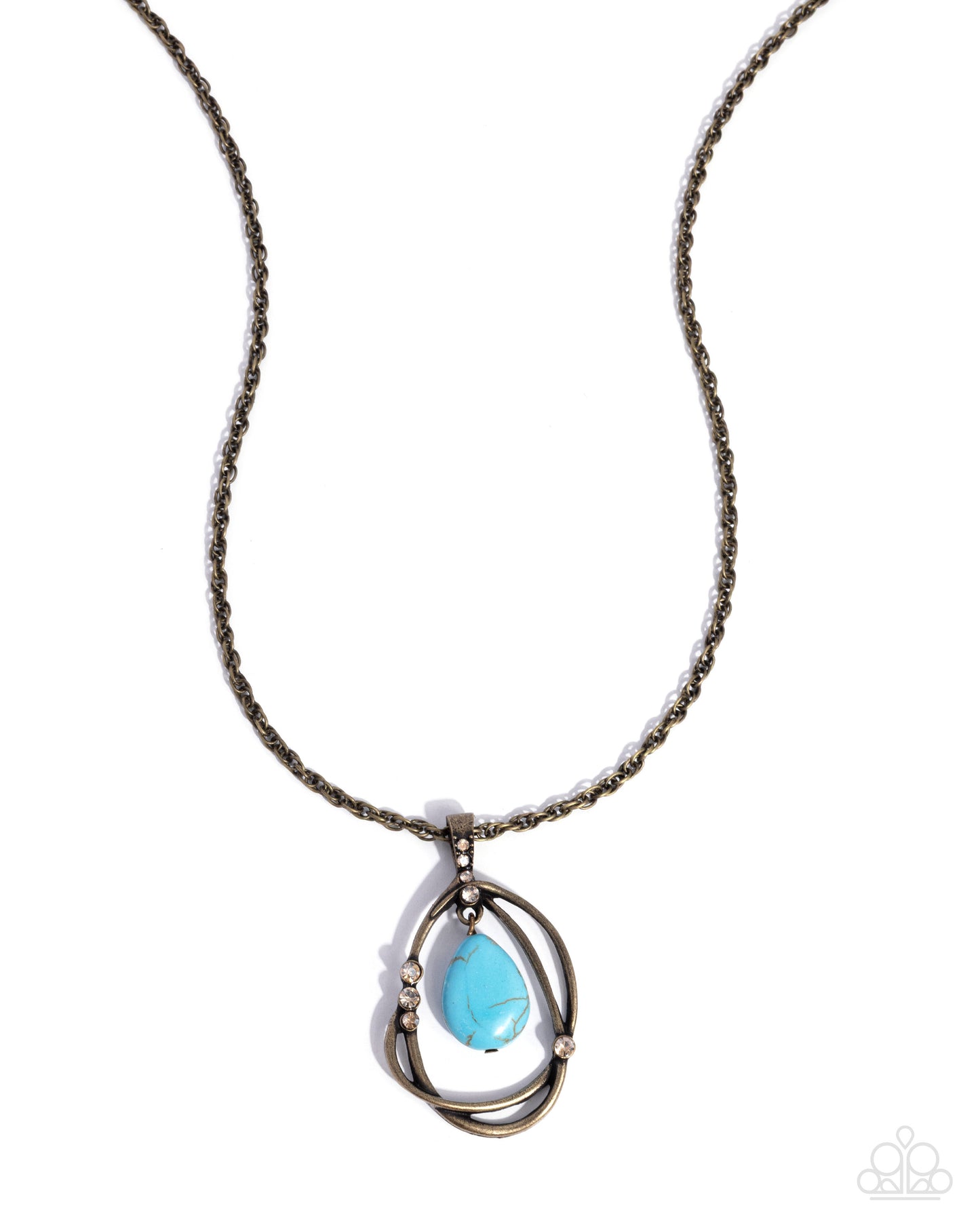 Suspended Staccato - brass - Paaprazzi necklace