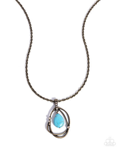 Suspended Staccato - brass - Paaprazzi necklace