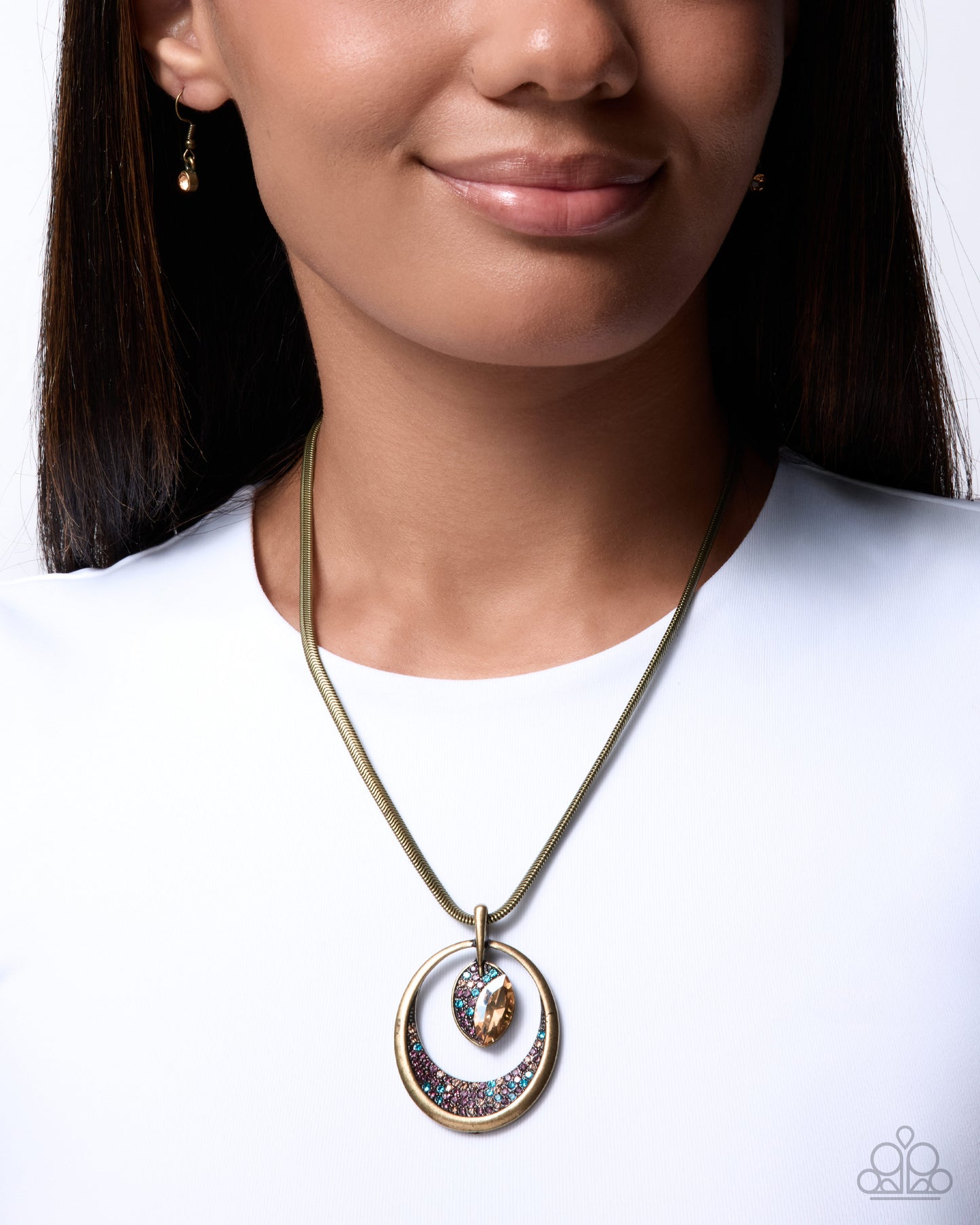 Suspended Stardust - brass - Paparazzi necklace