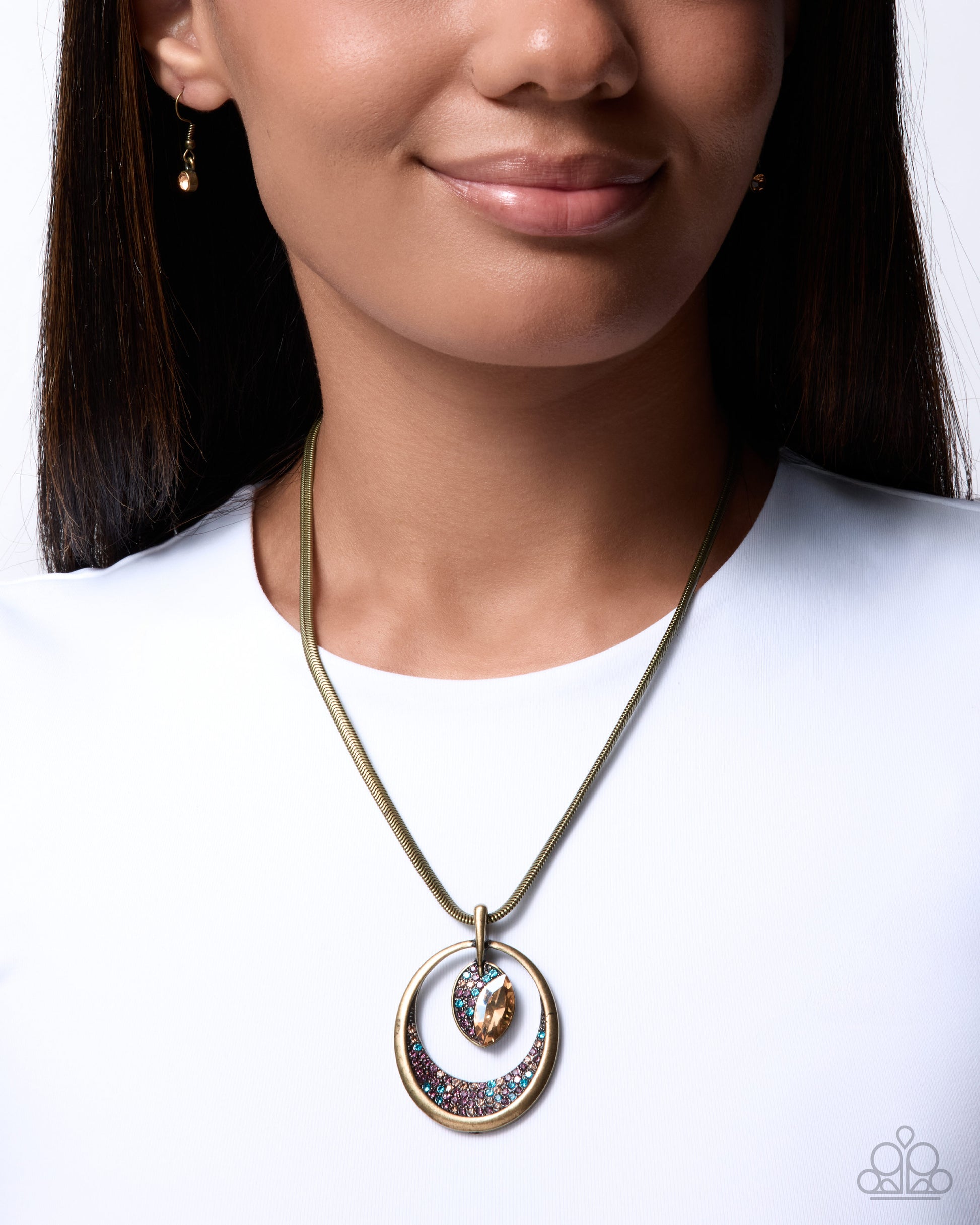Suspended Stardust - brass - Paparazzi necklace