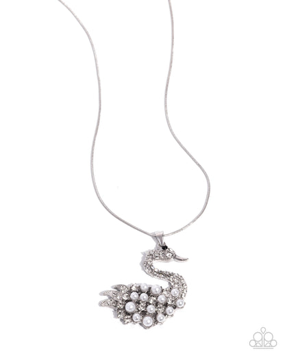 Swan Shimmer - white - Paparazzi necklace