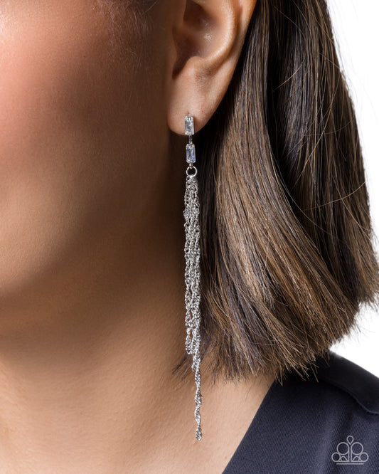 Swaying Spectacle - white - Paparazzi - earrings