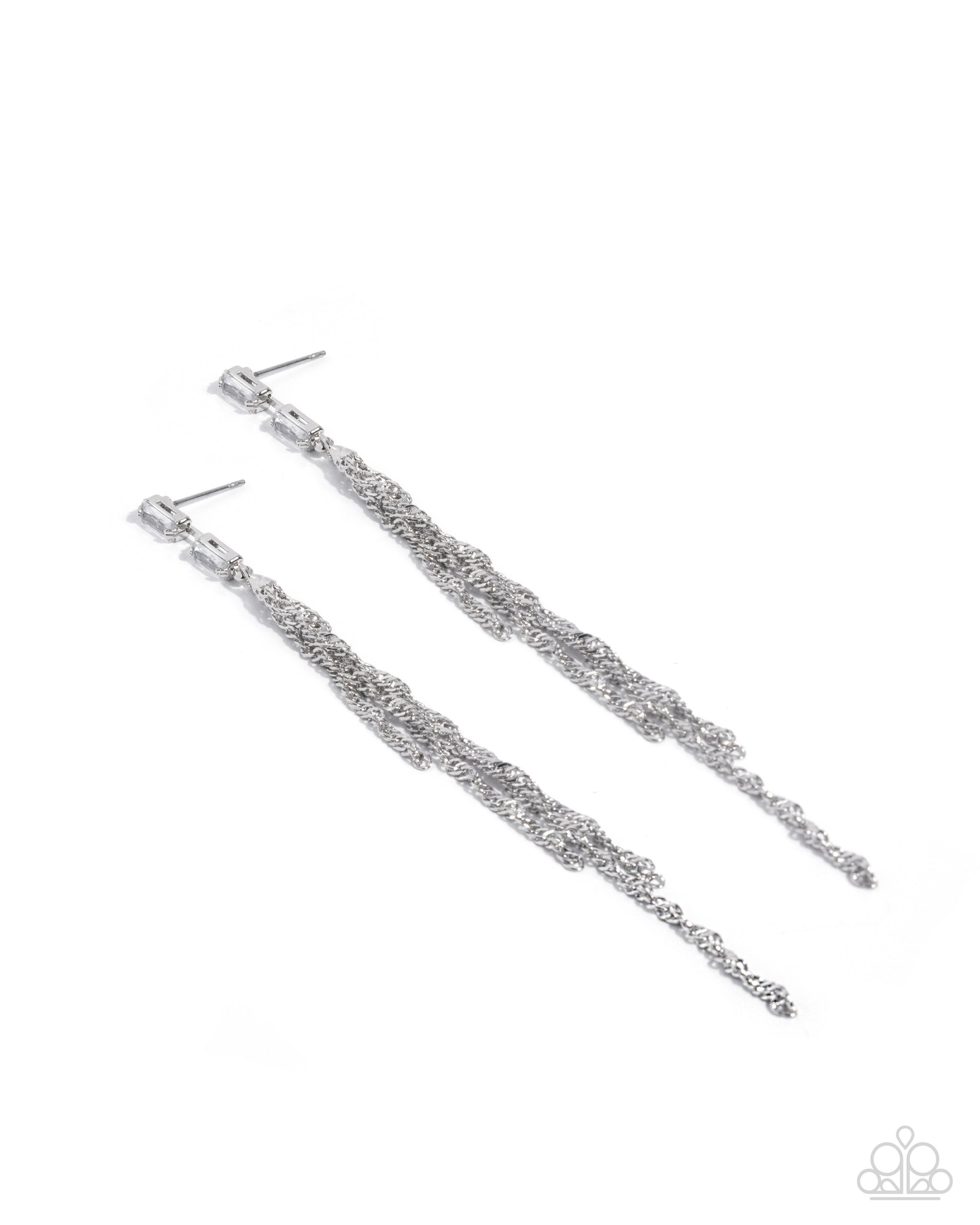Swaying Spectacle - white - Paparazzi - earrings