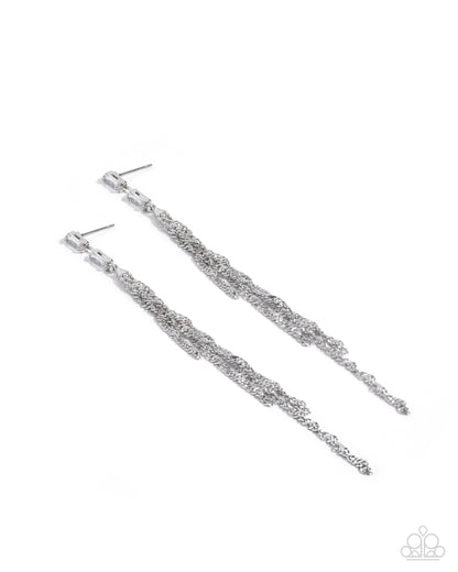 Swaying Spectacle - white - Paparazzi - earrings
