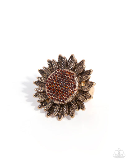 Sweet Sunflower - brown - Paparazzi ring