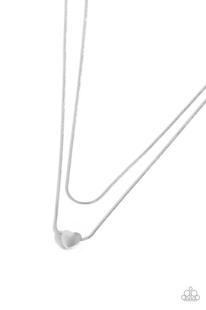 Sweetheart Series - silver - Paparazzi necklace