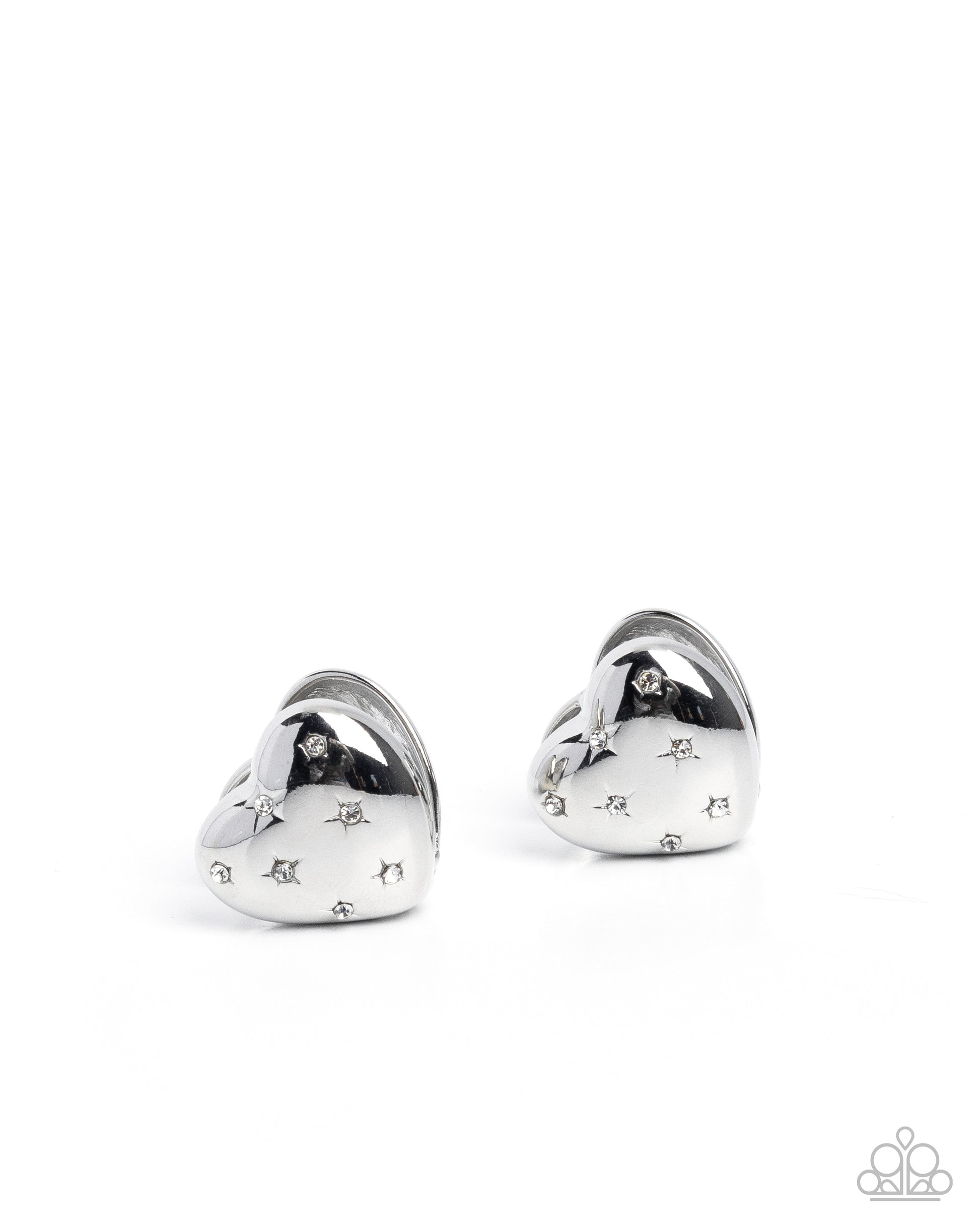 Sweetheart Stars - white - Paparazzi earrings