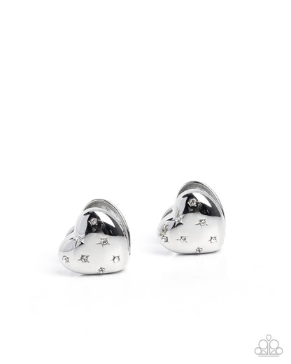 Sweetheart Stars - white - Paparazzi earrings