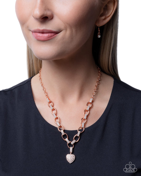 Sweetheart Swoon - copper - Paparazzi necklace