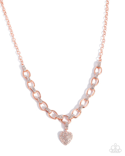 Sweetheart Swoon - copper - Paparazzi necklace