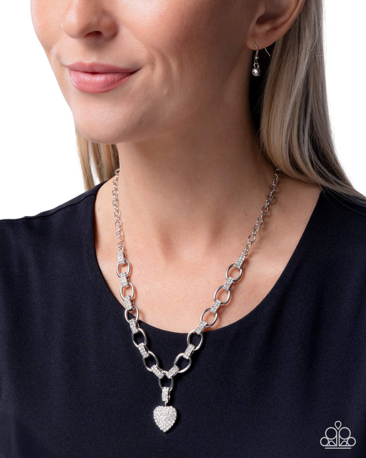 Sweetheart Swoon - white - Paparazzi necklace