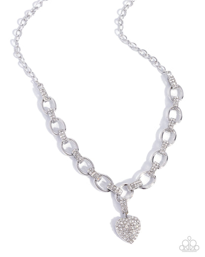 Sweetheart Swoon - white - Paparazzi necklace