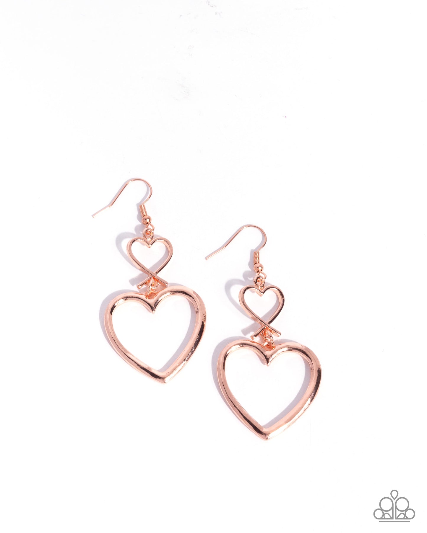 Sweetheart Symmetry - copper - Paparazzi earrings