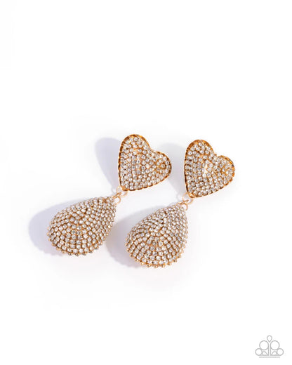 Sweetheart Sway - gold - Paparazzi earrings