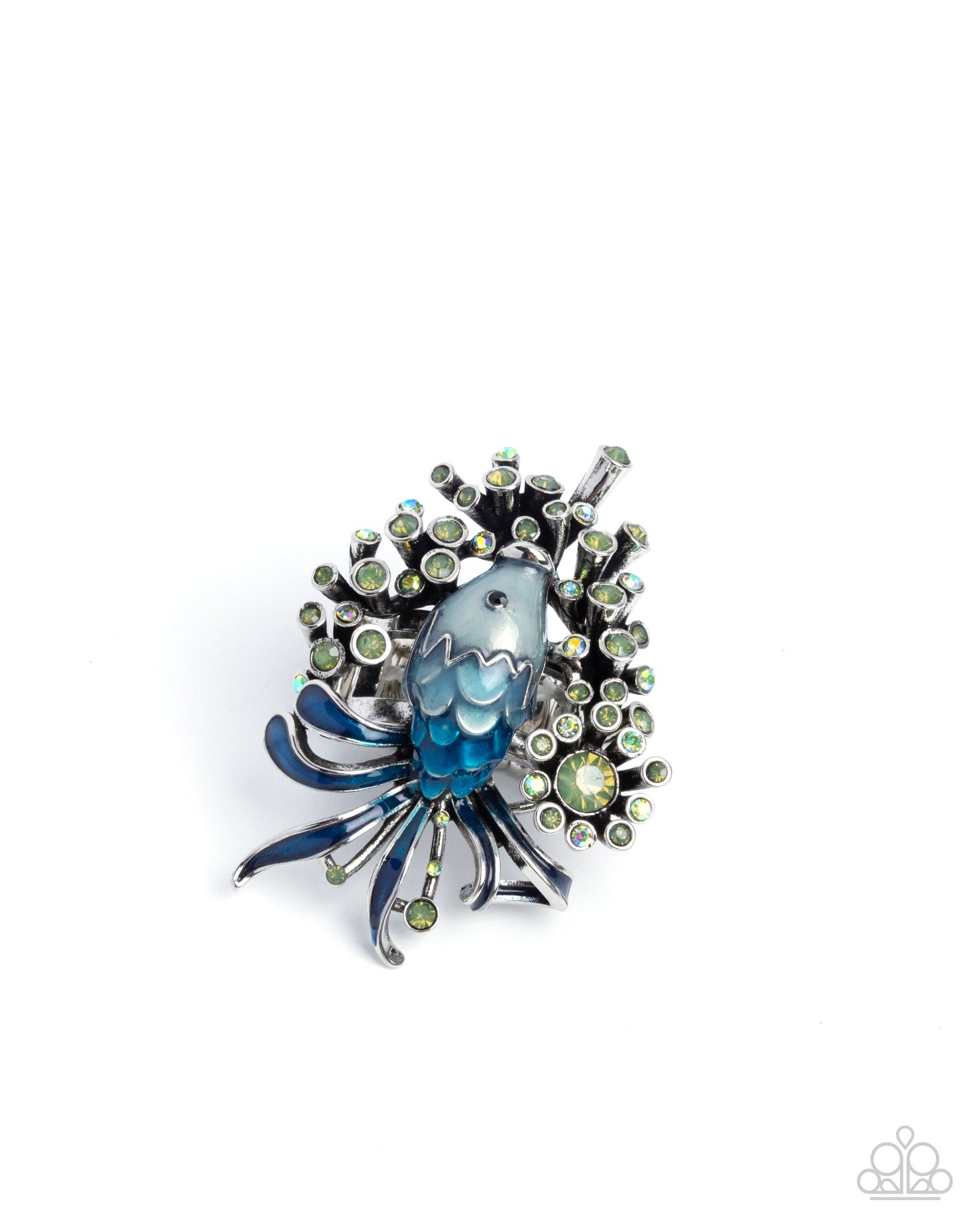Swimming Through Sparkle - blue - Paparazzi ring