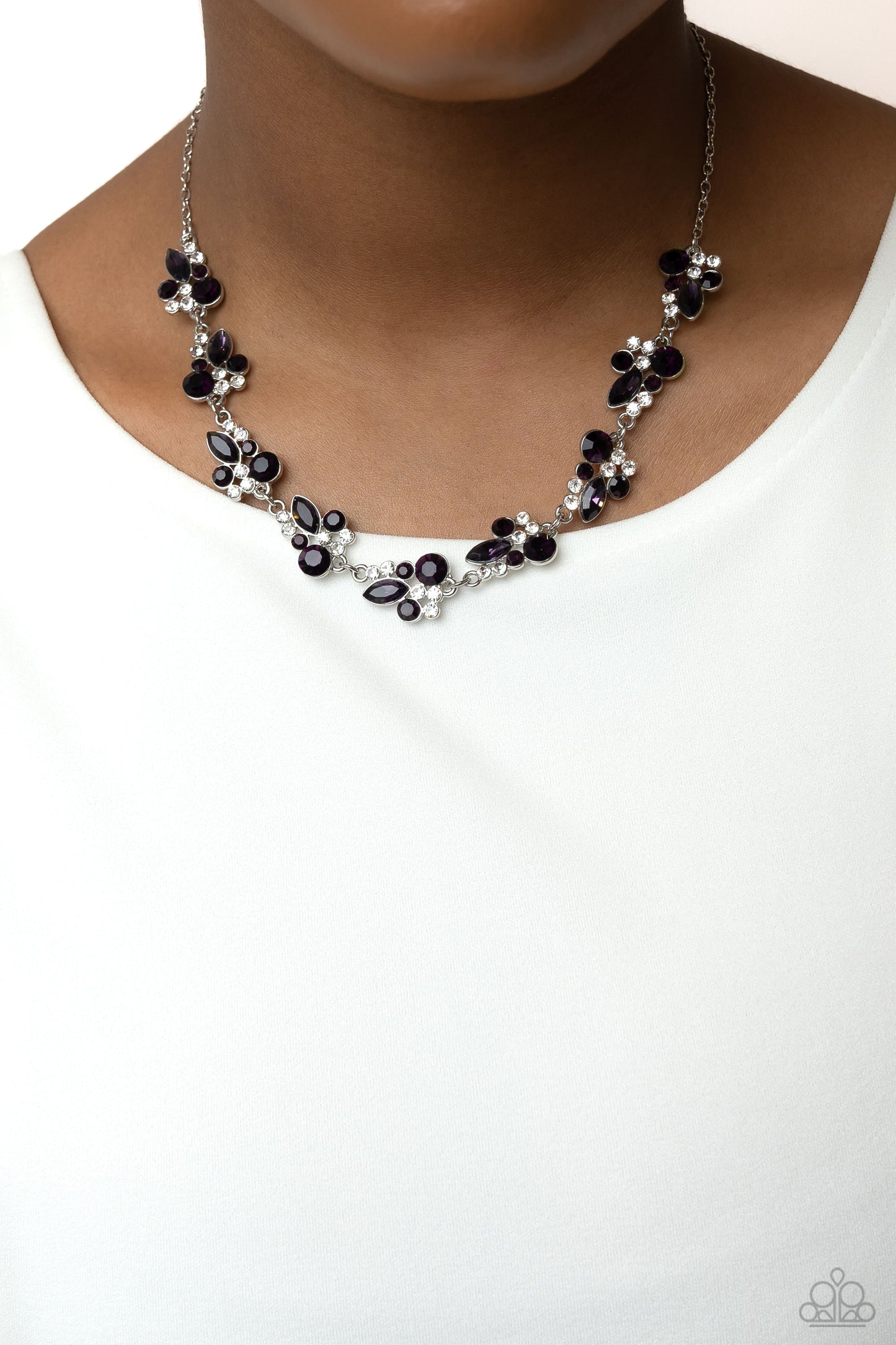 Swimming in Sparkles - purple - Paparazzi necklace