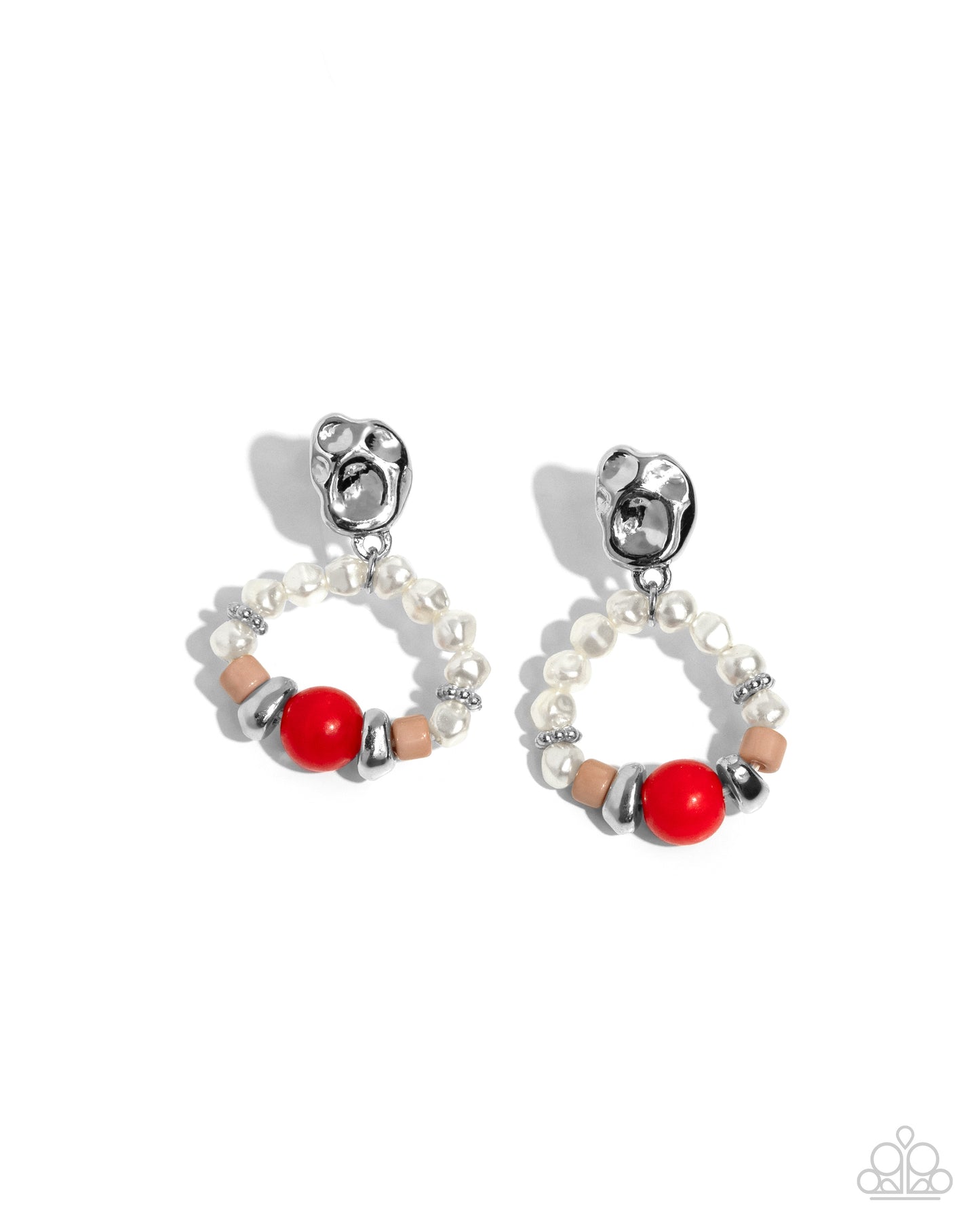 Swirl Selfie - red - Paparazzi earrings