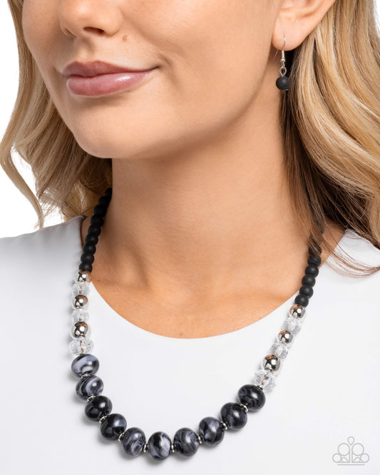 Swirl Simplicity - black - Paparazzi necklace