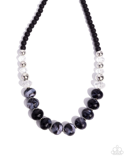 Swirl Simplicity - black - Paparazzi necklace