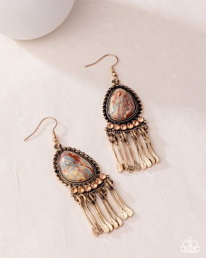 Swirled Sashay - multi - Paparazzi earrings