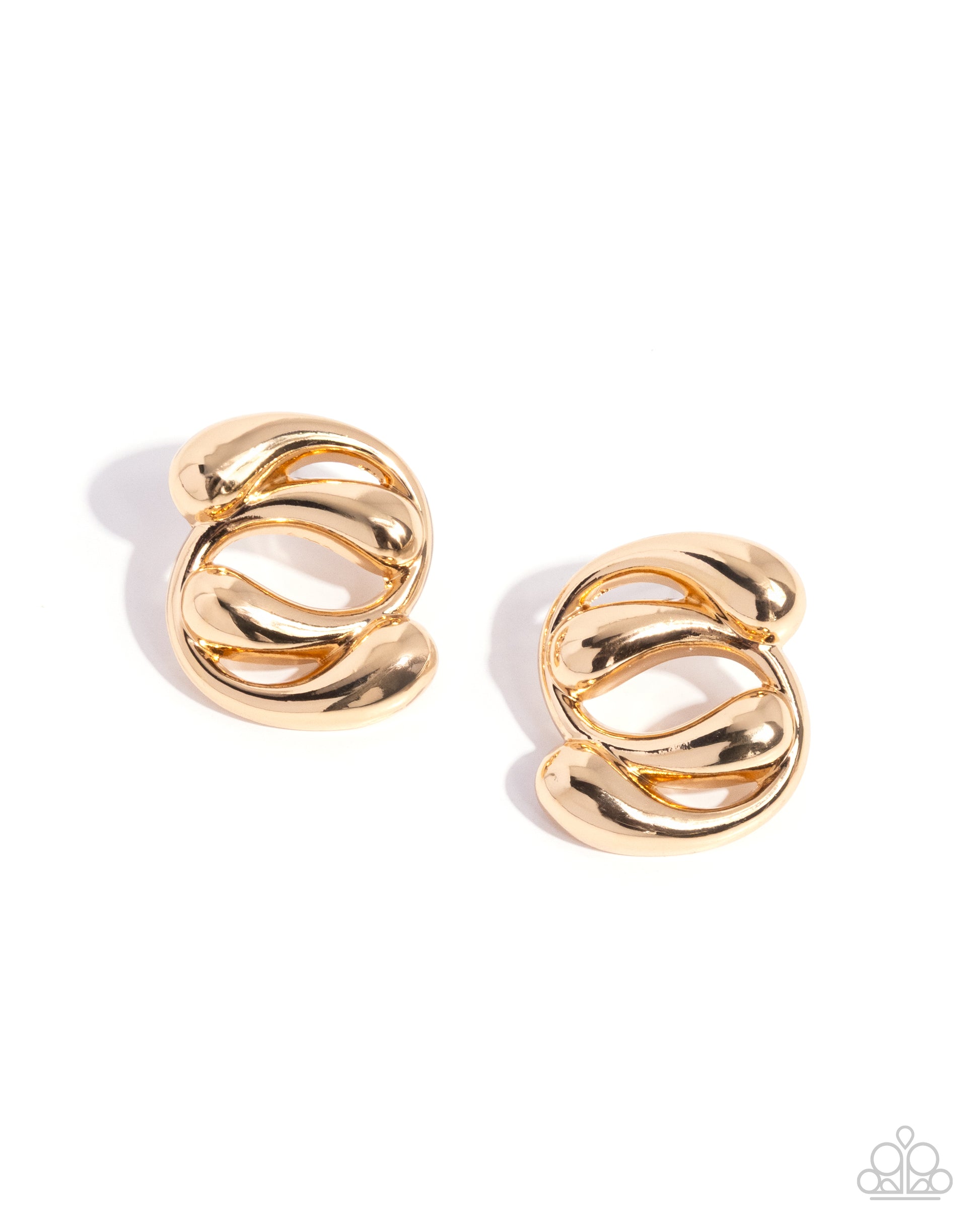 Swirled Sass - gold - Paparazzi earrings