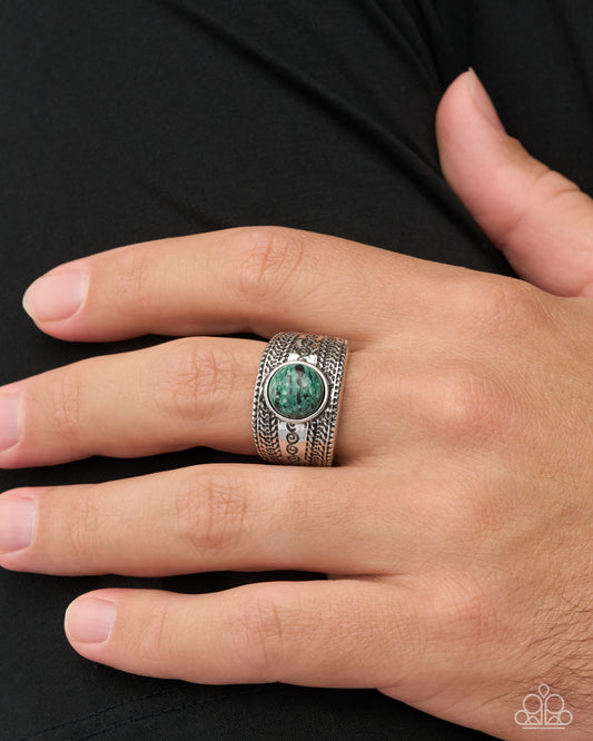 Swirled State - green - Paparazzi MENS ring