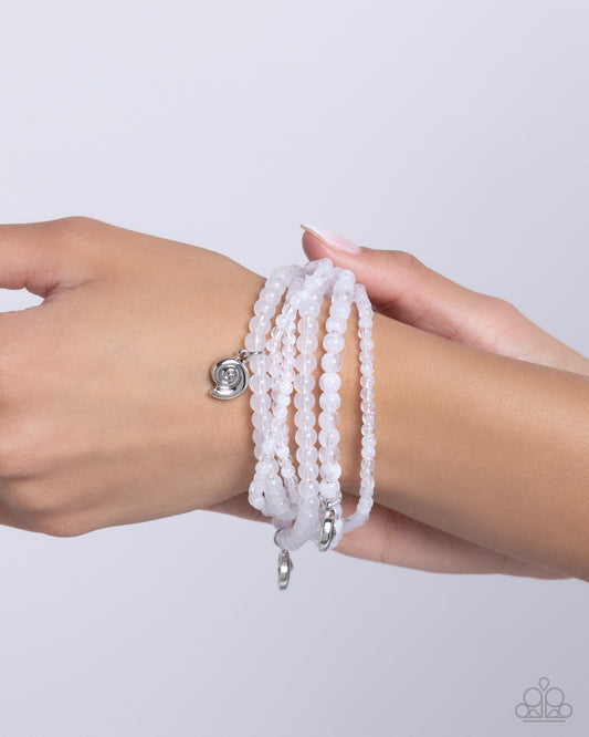 Swirling Shopaholic - white - Paparazzi bracelet