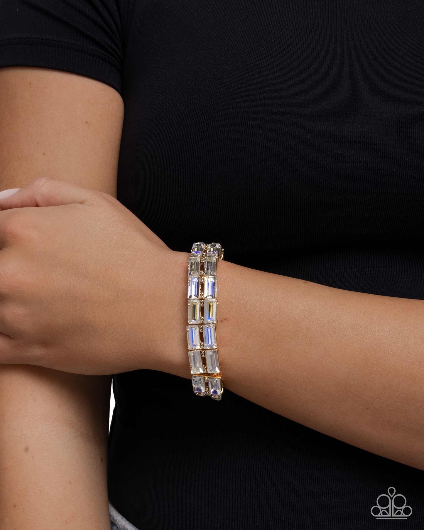 Symmetrical Statement - yellow - Paparazzi bracelet