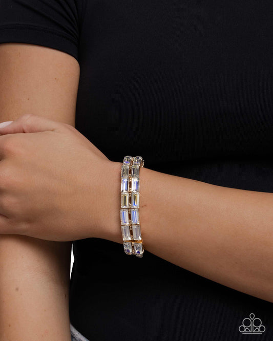 Symmetrical Statement - yellow - Paparazzi bracelet