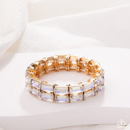 Symmetrical Statement - yellow - Paparazzi bracelet